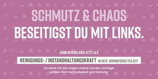 Stellenangebot als Sonderreinigungskraft